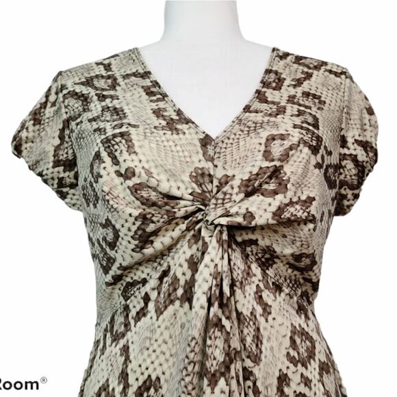 Animal Print Brown Casual Summer Dress M - Picture 4 of 11